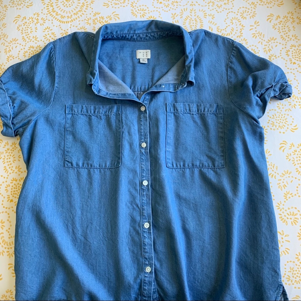 Blue Button Down - Picture 2 of 6